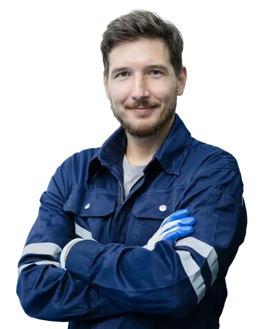 Technicien Klivio sur un chantier en copropriété
